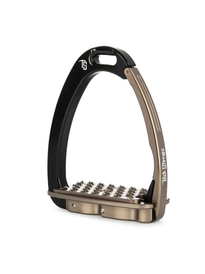 Tech Venice Flat Evo Safety Stirrups-Black/Brown